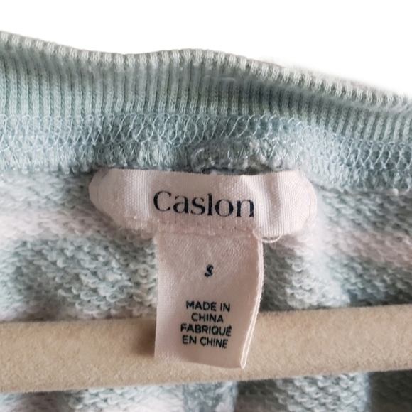 Caslon Top S Small Mint White Stripe 3/4 Sleeve - Picture 4 of 5